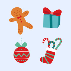 Vector flat design christmas decoration collection