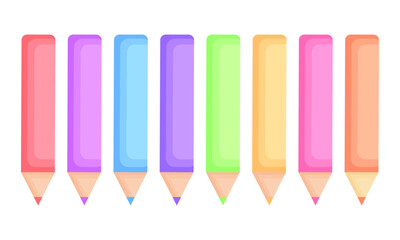 Vector set of color pencils on white