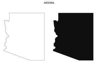 Arizona state outline County map set - United States