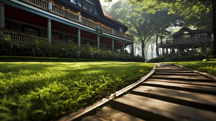 Obraz premium Internal and external view of a football stadium.