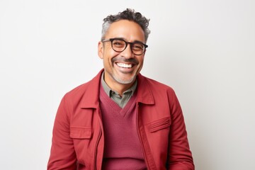 Obraz premium Portrait photography of a Peruvian man in his 40s against a white background