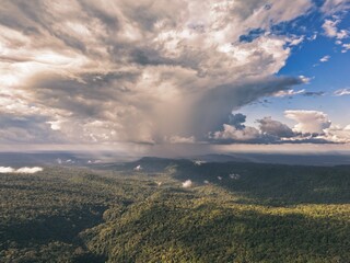 Rain cloud over the Amazon rainforest