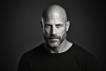 Obraz premium Medium shot portrait photography of a Swedish man in his 40s against a black background