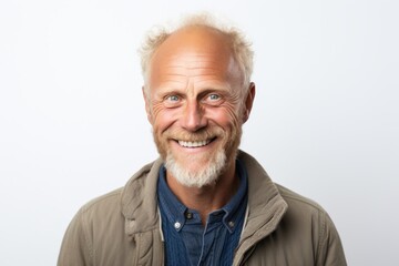 Obraz premium Medium shot portrait photography of a Swedish man in his 50s against a white background