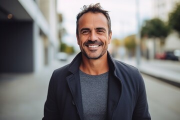 Fototapeta premium Medium shot portrait photography of a Colombian man in his 40s against a minimalist or empty room background