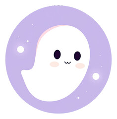 Fototapeta premium Cute ghost cartoon character isolated.