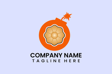 Flat bomb Cookies biscuit logo template icon symbol logo vector design illustration