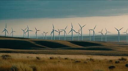 Power electricity farm. Created with Generative AI technology.