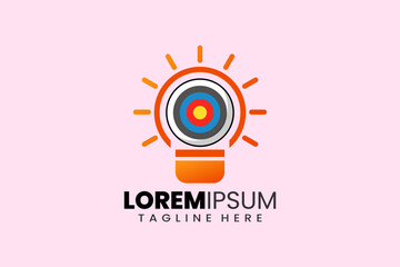 Creative archery target  bulb lamp logo template designs concept vector inspiration education logo symbol
