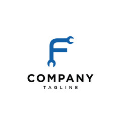Letter F Tools and equipment logo icon vector template.eps