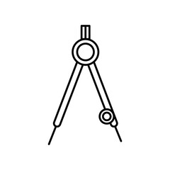 Compass drawing tool line icon, Divider caliper symbol, logo flat illustration on white background..eps