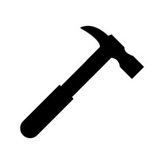 Hammer black simple flat illustration on white background..eps