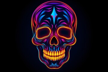 A neon skull symbol