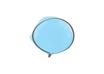 シンプルでおしゃれな手描き水彩風手描き吹き出しのイラスト