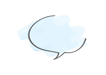 シンプルでおしゃれな手描き水彩風手描き吹き出しのイラスト
