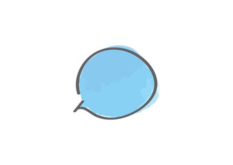 シンプルでおしゃれな手描き水彩風手描き吹き出しのイラスト