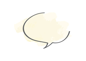 シンプルでおしゃれな手描き水彩風手描き吹き出しのイラスト