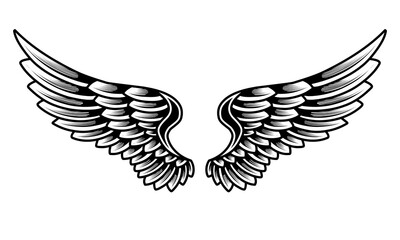 Vector angel wings tattoo design