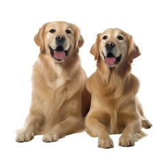 Obraz premium 2 playful golden retrievers isolated