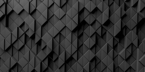 Dark triangle blocks wall abstract background.
