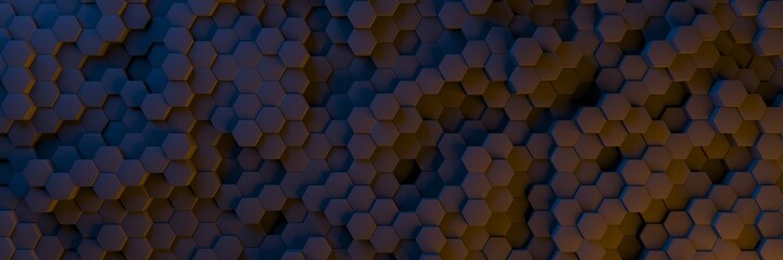 Colorful Array of Hexagonal Cubes. Background Pattern Texture