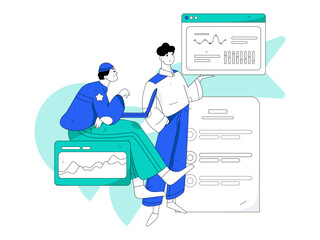 Business People Flat Vector Concept Operation Hand Drawn Illustration
