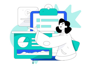 Business People Flat Vector Concept Operation Hand Drawn Illustration
