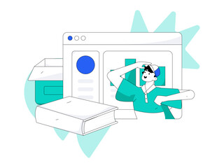 Business People Flat Vector Concept Operation Hand Drawn Illustration

