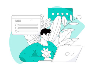 Business People Flat Vector Concept Operation Hand Drawn Illustration
