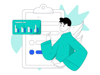Business People Flat Vector Concept Operation Hand Drawn Illustration
