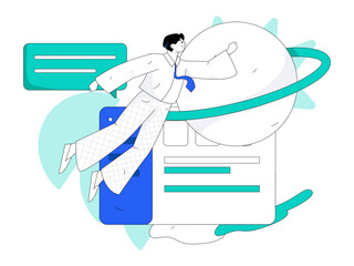 Business People Flat Vector Concept Operation Hand Drawn Illustration
