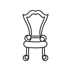 Royal throne outline icon.King throne simple line vector icon. flat illustration on white background..eps