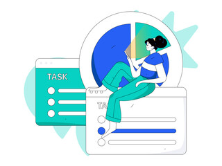 Business People Flat Vector Concept Operation Hand Drawn Illustration
