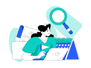 Business People Flat Vector Concept Operation Hand Drawn Illustration
