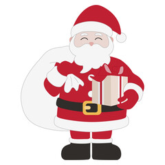 笑顔でプレゼントを持つサンタクロース、ベクター