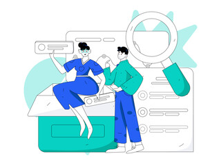 Business People Flat Vector Concept Operation Hand Drawn Illustration
