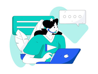 Business People Flat Vector Concept Operation Hand Drawn Illustration
