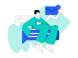 Business People Flat Vector Concept Operation Hand Drawn Illustration
