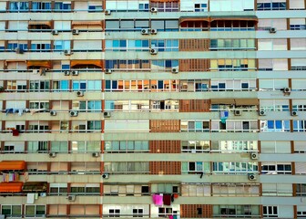 Windows of an outdated building. 