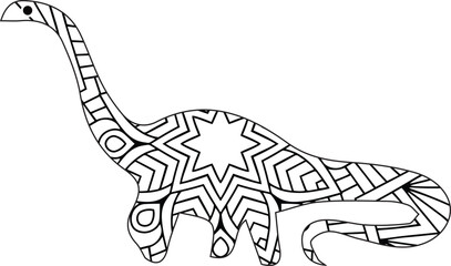 Coloring pages set with fantasy floral dinosaurs. Tyrannosaurus T-rex and triceratops with flowers