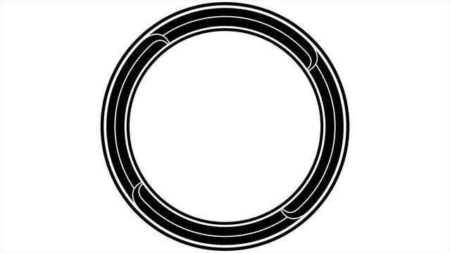 NZ Maori decorative circle pattern rotating animated luma matte