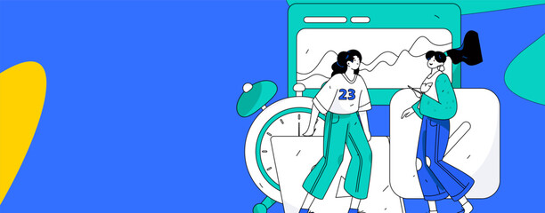 Business People Flat Vector Concept Operation Hand Drawn Illustration
