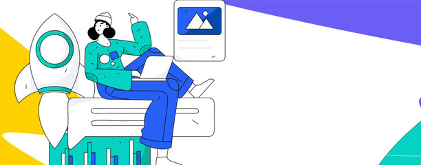 Business People Flat Vector Concept Operation Hand Drawn Illustration
