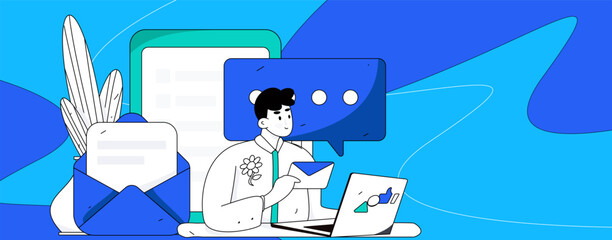 Business People Flat Vector Concept Operation Hand Drawn Illustration
