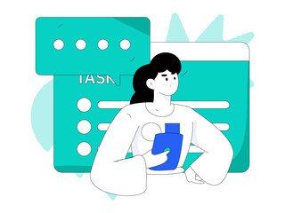 Business People Flat Vector Concept Operation Hand Drawn Illustration
