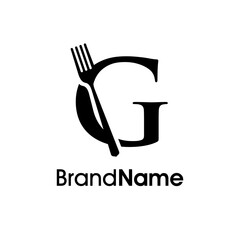 Elegant Initial G Fork Logo