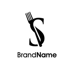 Elegant Initial S Fork Logo