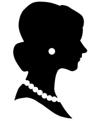 淑女　横顔　シルエット