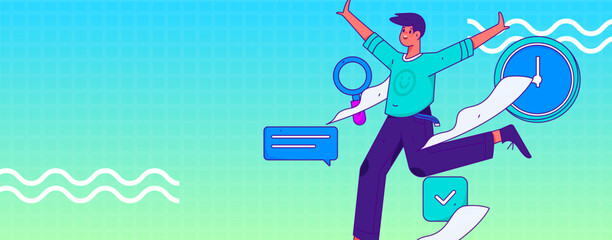 Business People Flat Vector Concept Operation Hand Drawn Illustration
