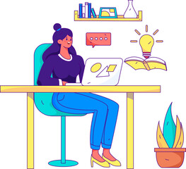 Business People Flat Vector Concept Operation Hand Drawn Illustration
